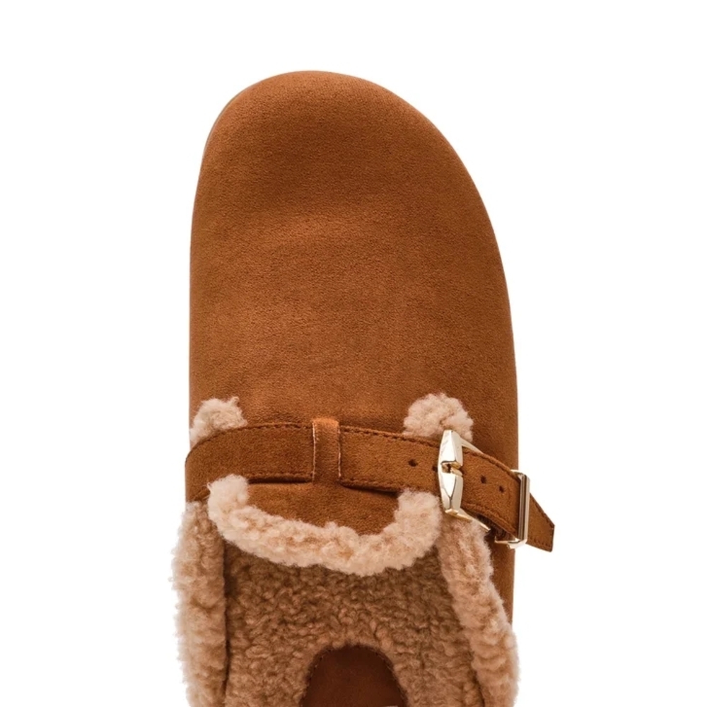 DV by Dolce Vita Women's Anina Cozy Cognac Slip-On Clogs with Buckle Size 7 - Picture 3 of 10